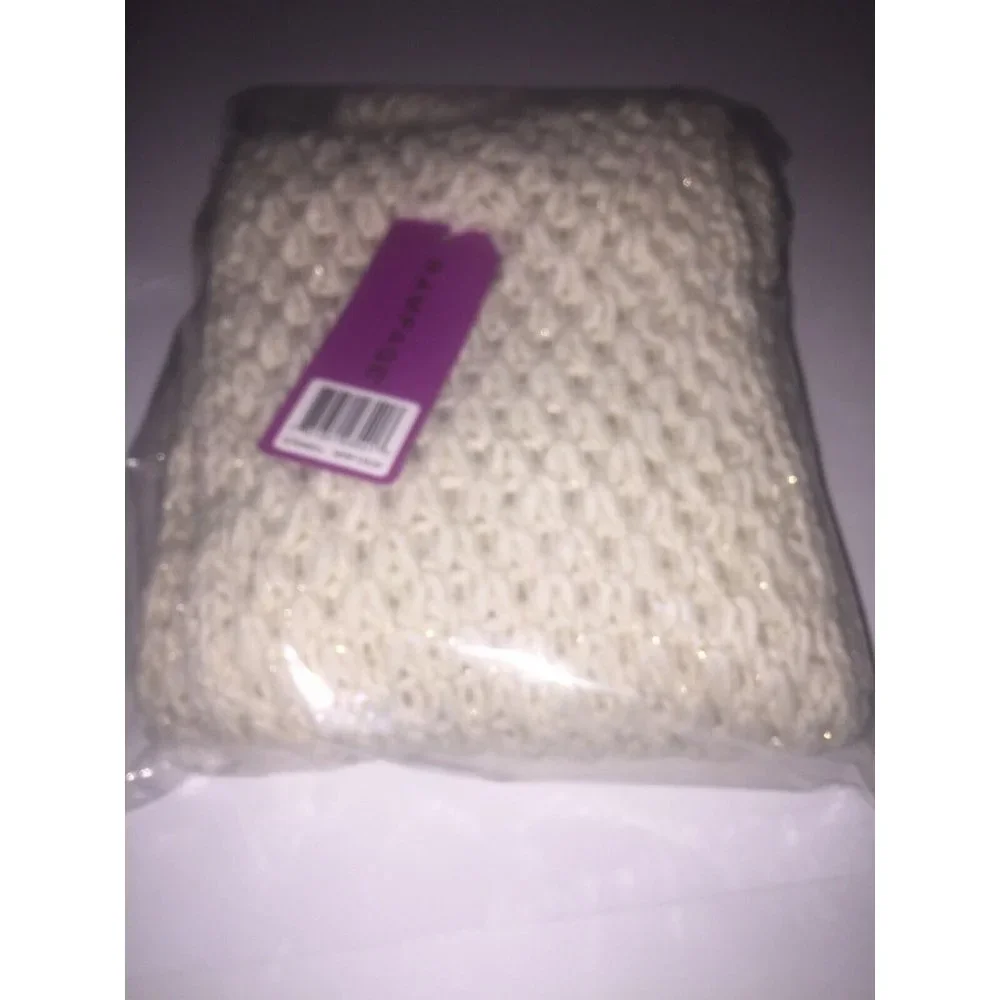 Rampage Women's Knit Scarf in Ivory with Metallic Threading, Retail $36.00